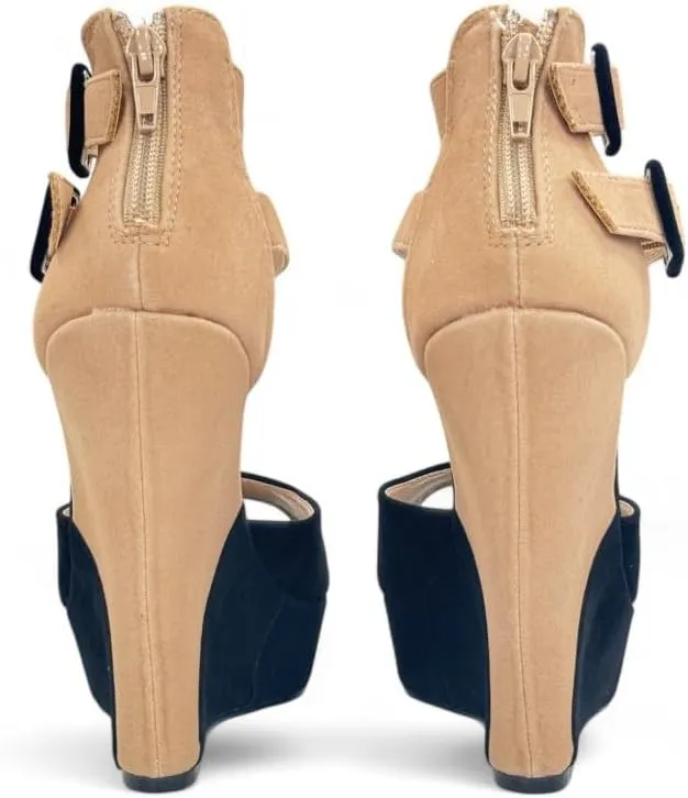 Liliana Women's Wedge High Heels Platform Sandals With Ankle Strap Wedge sandals