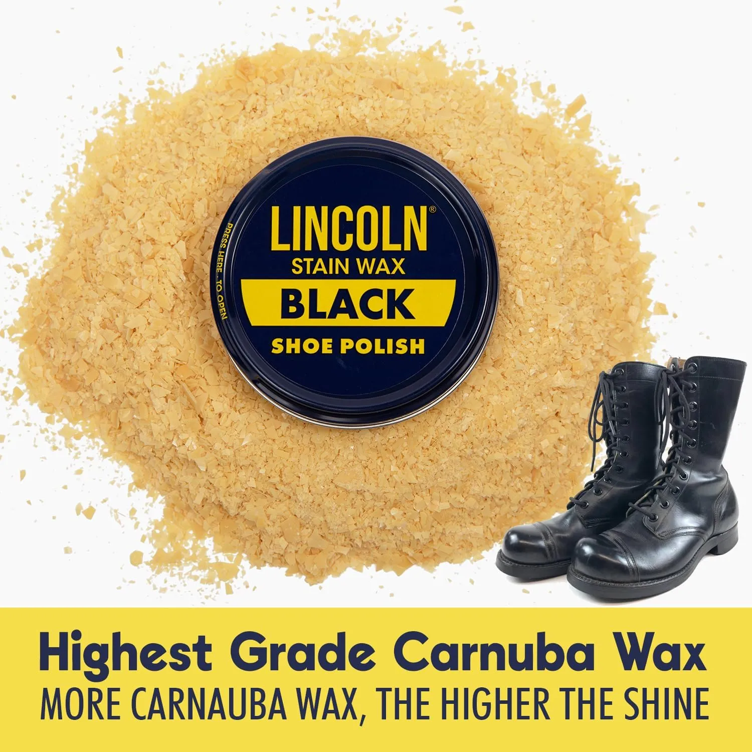 Lincoln Shoe Polish Wax - 2-1/8 oz | Made in USA Since 1925