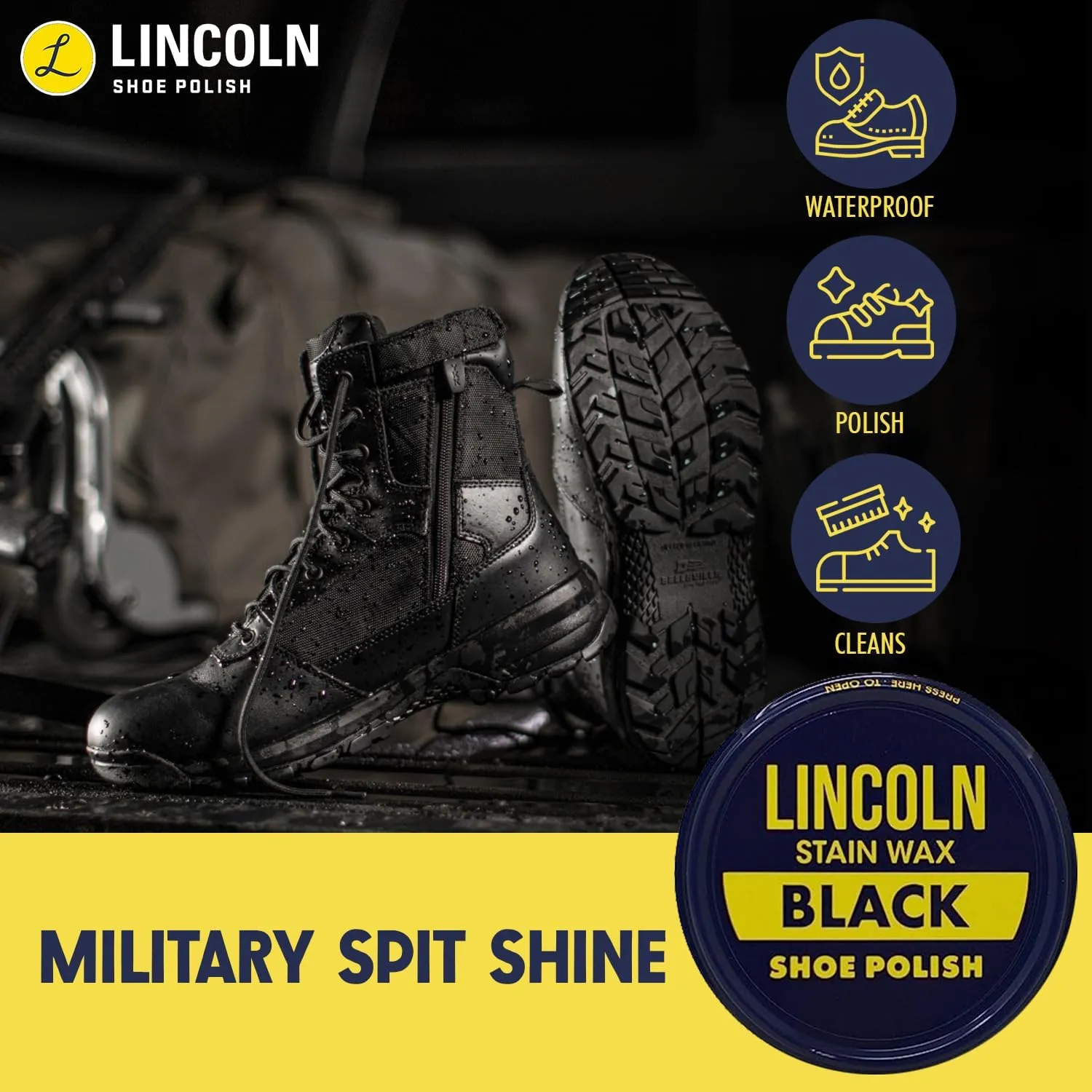 Lincoln Shoe Polish Wax - 2-1/8 oz | Made in USA Since 1925