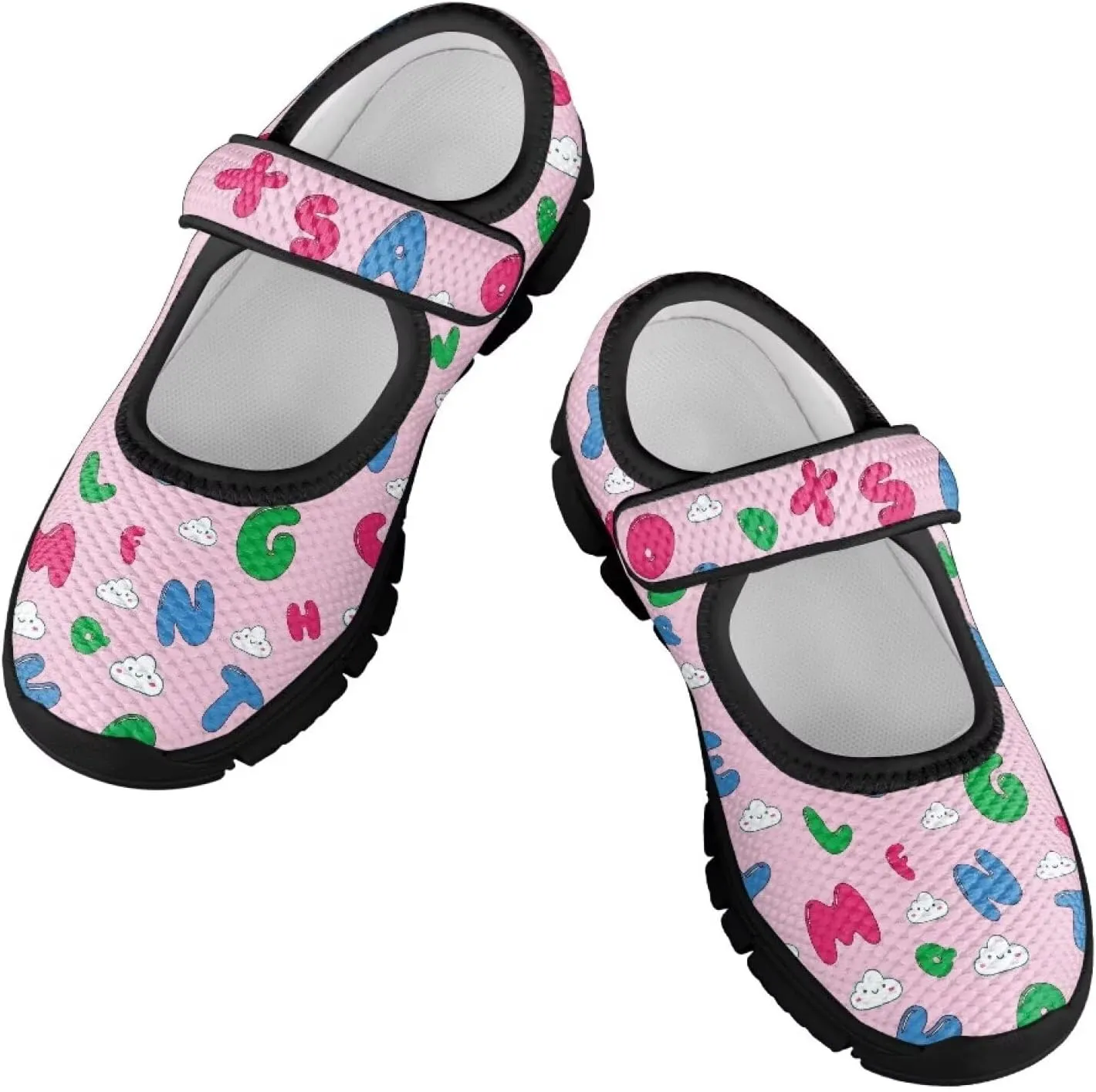 Little Girls Cute Uniform Shoes,Mary Jane Flats Shoes for Back School,Comfort Barefoot Shoes,Black Sole Size 11 to 15