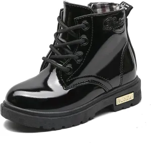 Little Kids Ankle Boots Little Girls Outdoor Combat Toddler Boots Black 11.5 M US Little Kid