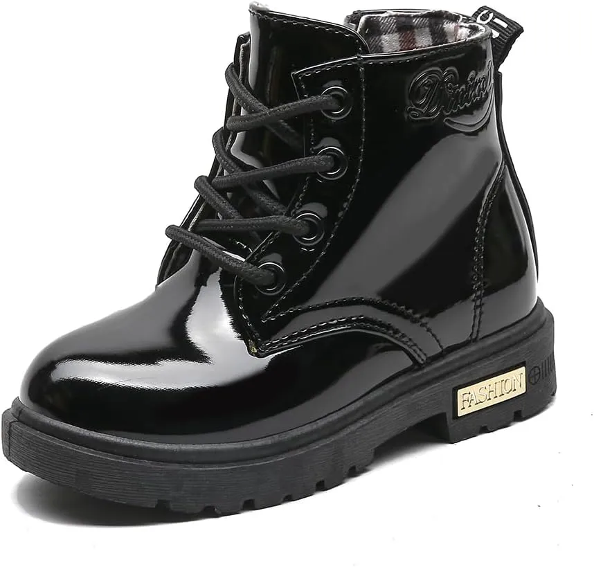 Little Kids Ankle Boots Little Girls Outdoor Combat Toddler Boots Black 7 M US Toddler