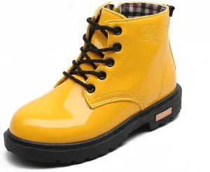 Little Kids Ankle Boots Little Girls Outdoor Combat Toddler Boots Yellow 1.5 M US Little Kid