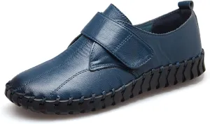 Loafers for Women Comfortable Genuine Leather Slip-On Flats for Women Emerald Green Spring Fashion Shoes