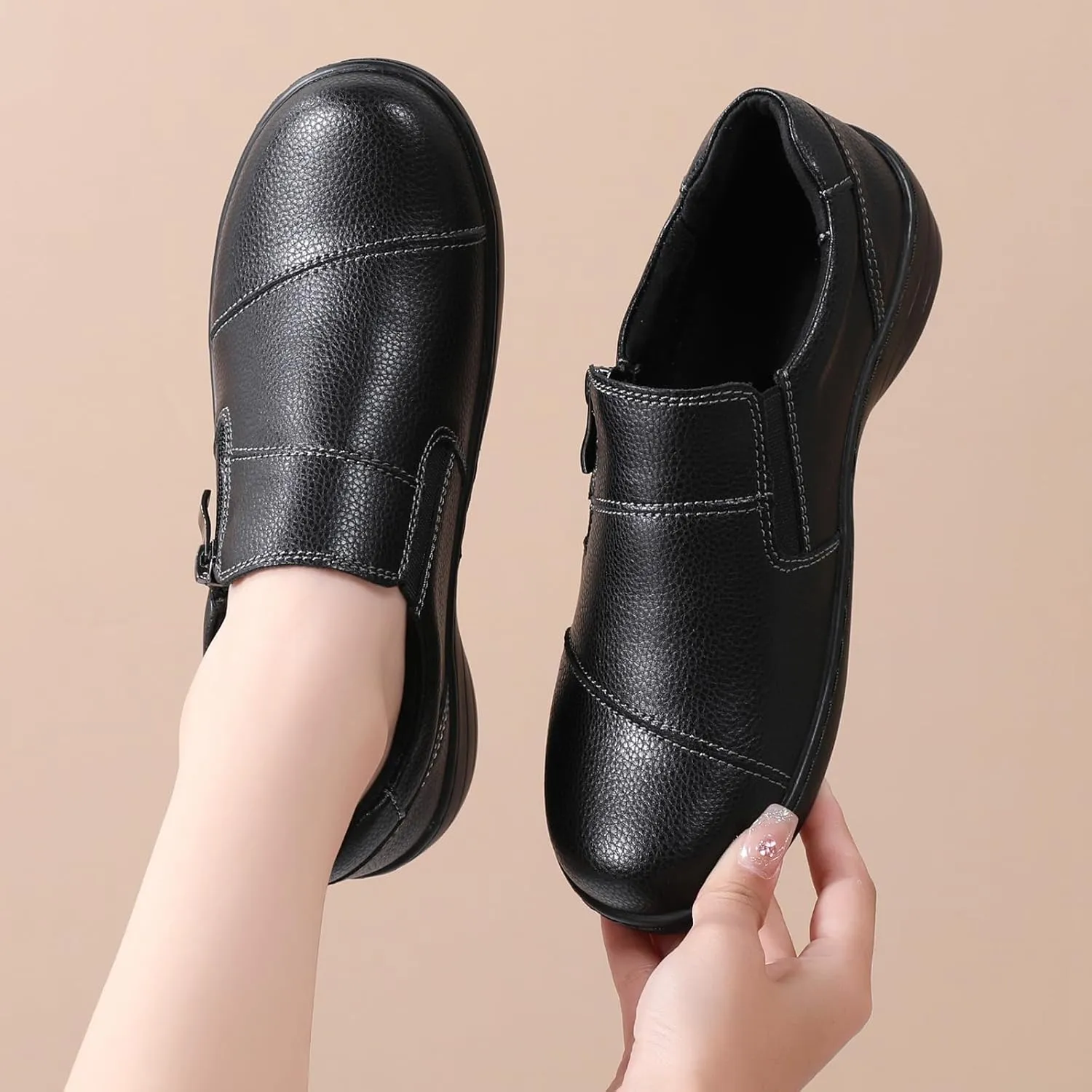 Loafers for Women Women's Loafers & Slip-Ons Zipper Walking Flats Casual Shoes Orthopedic Shoes Comfortable Dress Shoes Office Work Shoes
