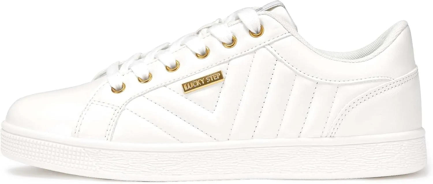 LUCKY STEP Glitter Sneakers Lace up | Fashion Sneakers | Sparkly Shoes for Women