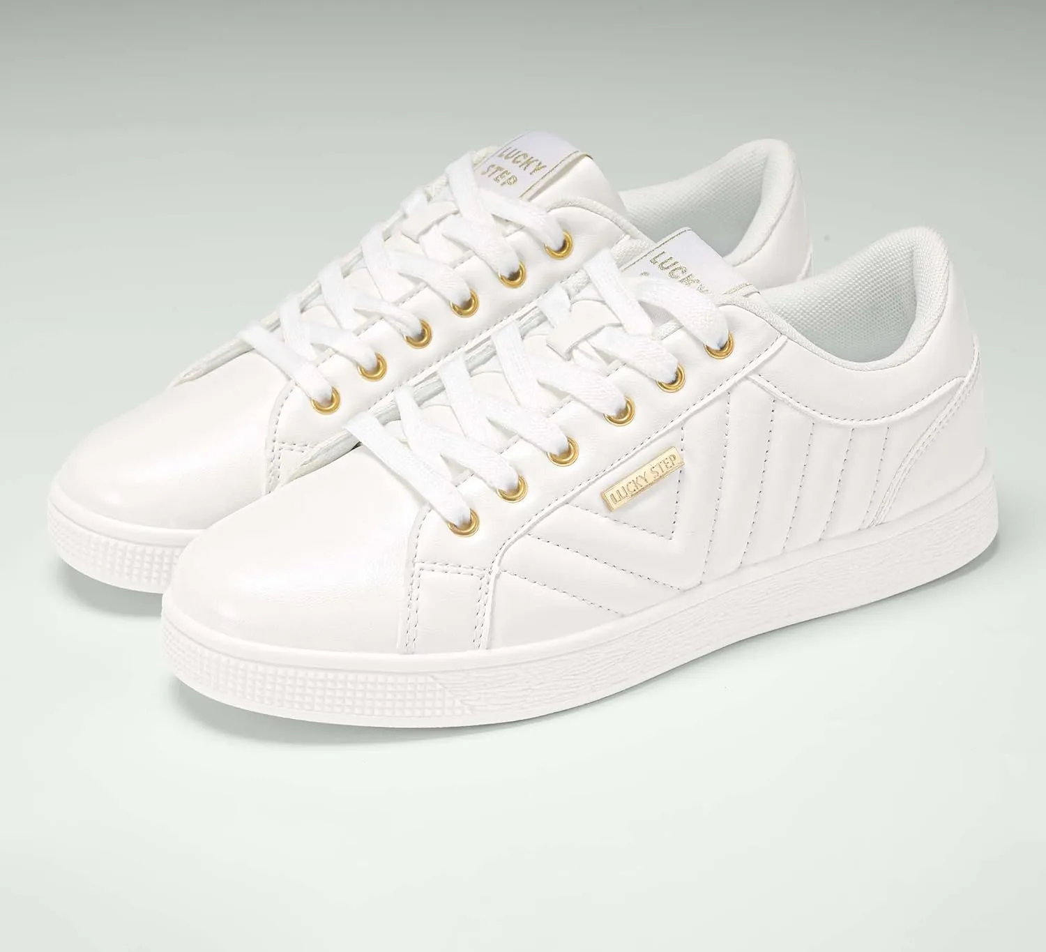 LUCKY STEP Glitter Sneakers Lace up | Fashion Sneakers | Sparkly Shoes for Women