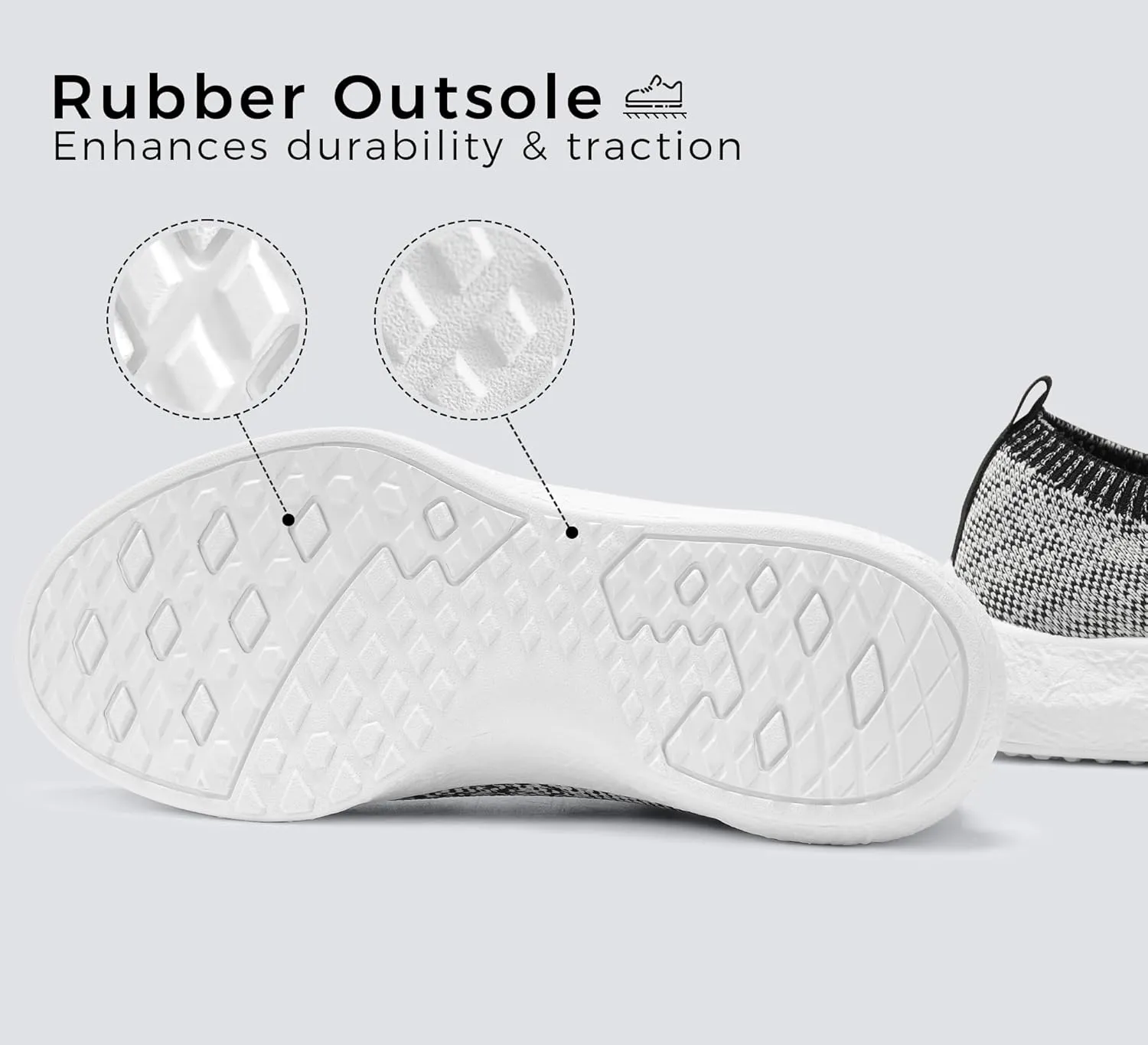 LUCKY STEP Women's Slip on Walking Shoes Casual Mesh-Comfortable Tennis Elastic Sock Breathable Workout Sneakers