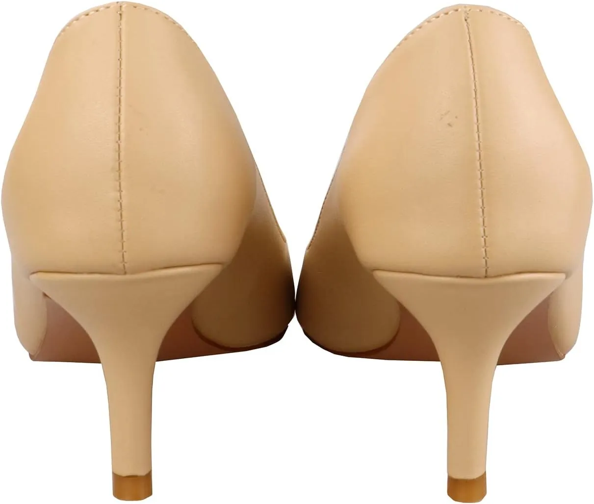Lutalica W Women's Classic Open Toe Low Kitten Heel Sandals Slip On Medium Heel Peep Toe Dress Pumps