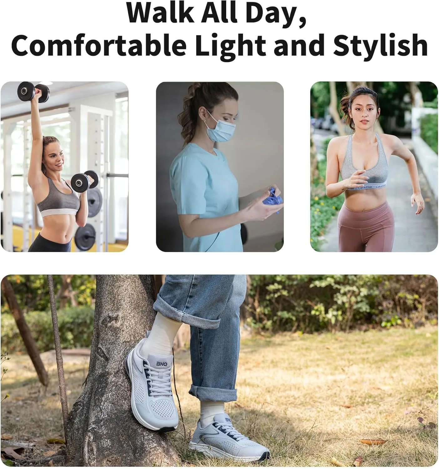 MAFEKE Womens Wide Toe Box Running Shoes Arch Support Tennis Athletic Sneakers Orthotic Walking Shoes for Plantar Fasciitis Pain Relief US 6-11
