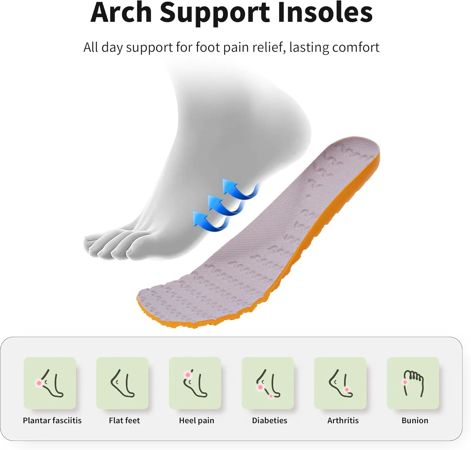 MAFEKE Womens Wide Toe Box Running Shoes Arch Support Tennis Athletic Sneakers Orthotic Walking Shoes for Plantar Fasciitis Pain Relief US 6-11