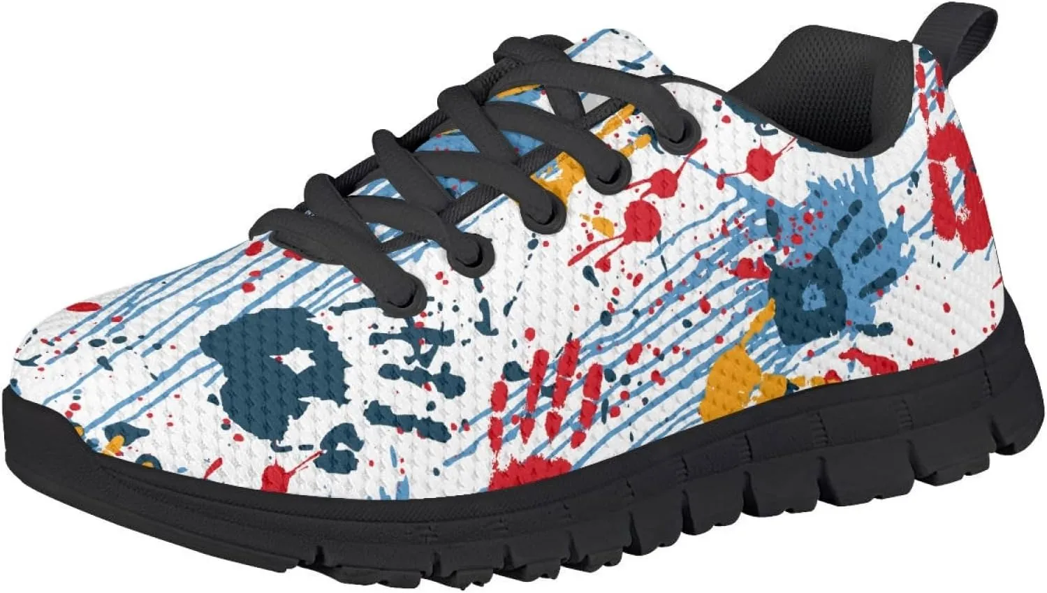 MARSVOVO Print Sneakers for Kids Lightweight Breathable Non Slip Athletic Kids Running Shoes Fashion Most Comfortable School Travel Playing School Walking Shoes for Boys Girls
