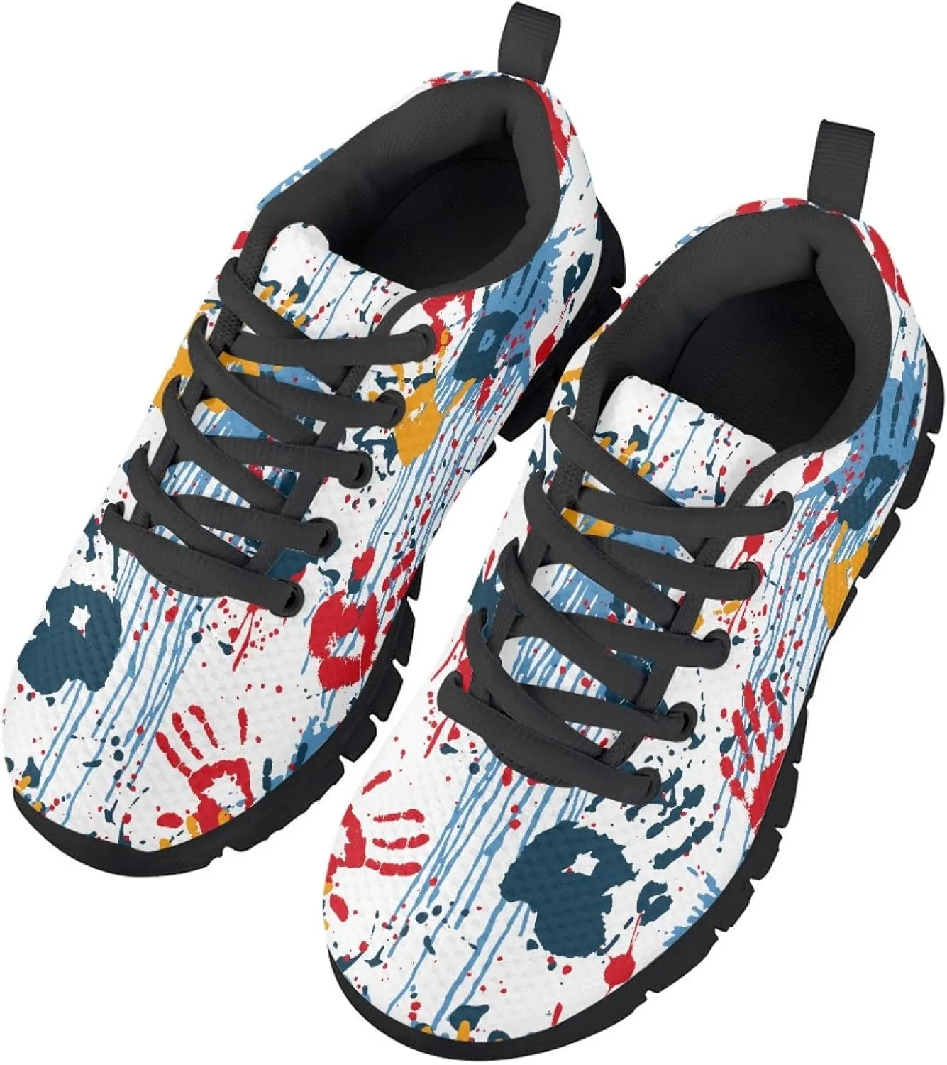 MARSVOVO Print Sneakers for Kids Lightweight Breathable Non Slip Athletic Kids Running Shoes Fashion Most Comfortable School Travel Playing School Walking Shoes for Boys Girls