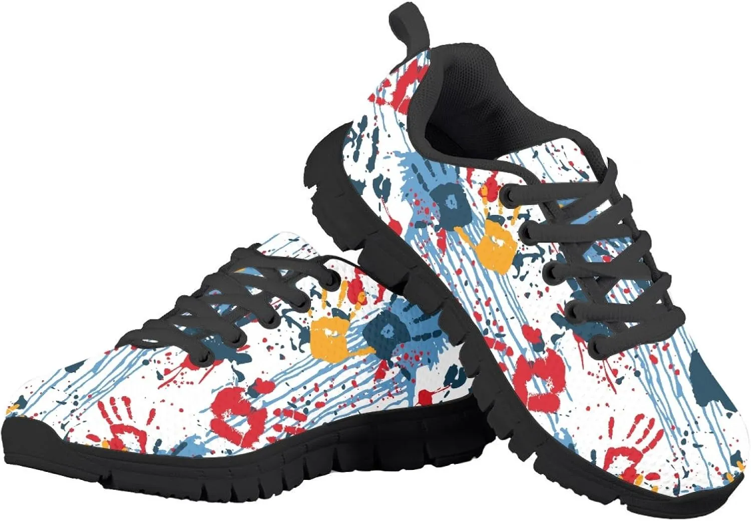 MARSVOVO Print Sneakers for Kids Lightweight Breathable Non Slip Athletic Kids Running Shoes Fashion Most Comfortable School Travel Playing School Walking Shoes for Boys Girls