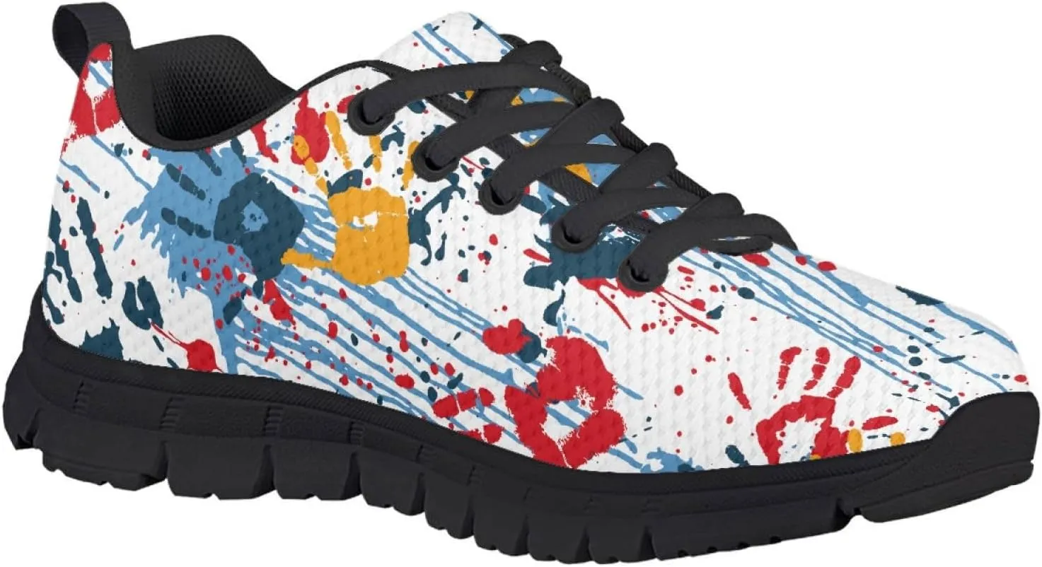 MARSVOVO Print Sneakers for Kids Lightweight Breathable Non Slip Athletic Kids Running Shoes Fashion Most Comfortable School Travel Playing School Walking Shoes for Boys Girls