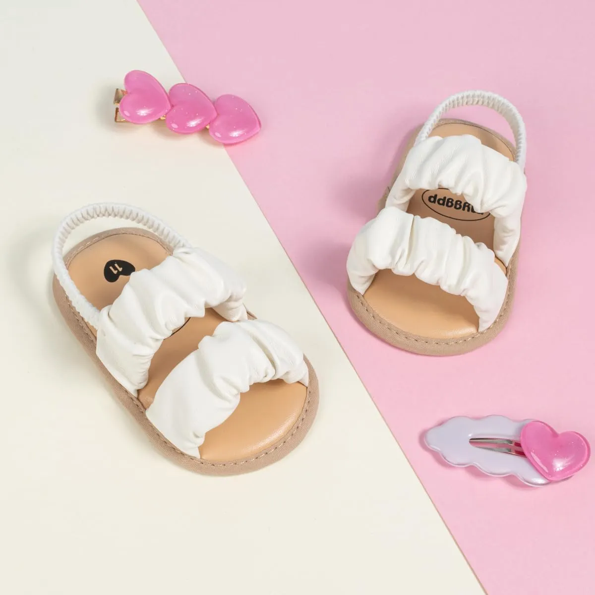 Meckior Infant Baby Girls Boys Summer Sandals Open Toe Lace Princess Dress Wedding Flats Shoes Newborn Toddler Soft Non-slip Sole First Walker Crib Shoes