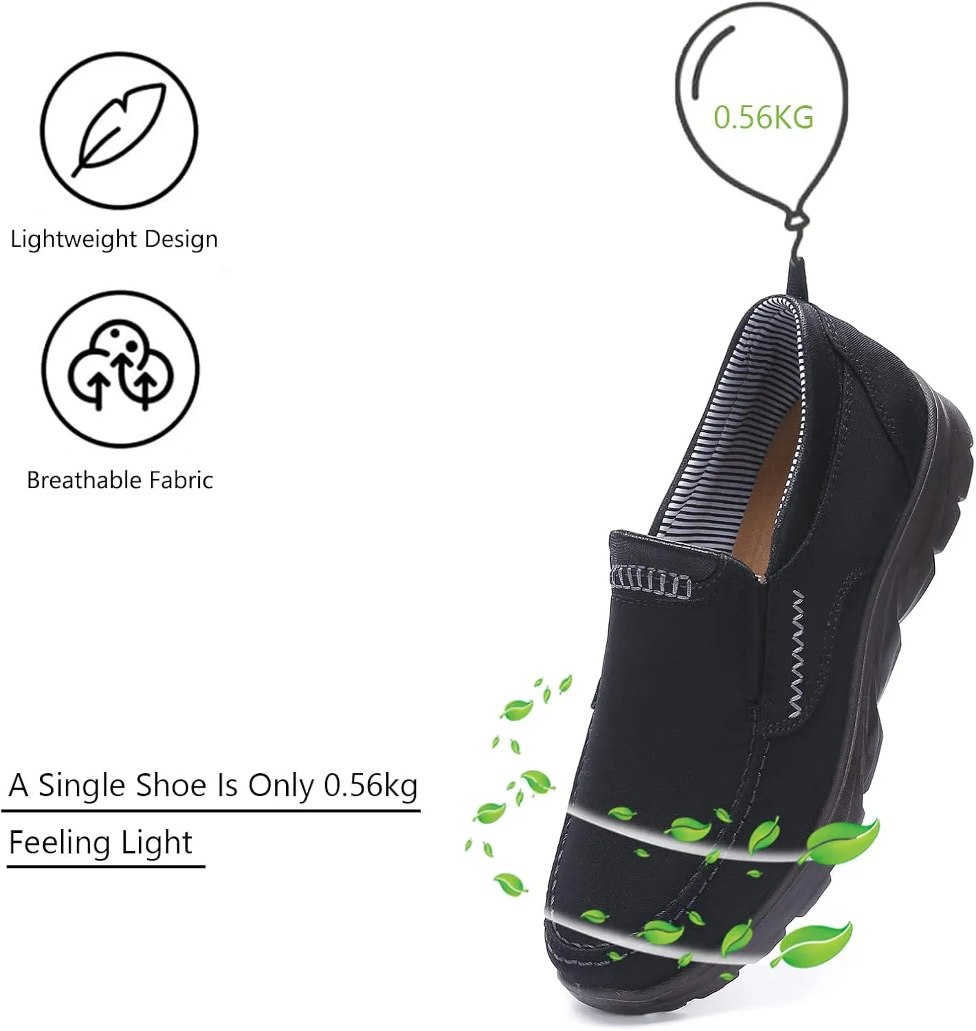 Men's Canvas Slip-On Loafers,Comfortable Breathable Casual Walking Canvas Shoes,Outdoor Non-Slip Wide Hiking Driving Shoes,Middle Aged Elderly Dad Shoes
