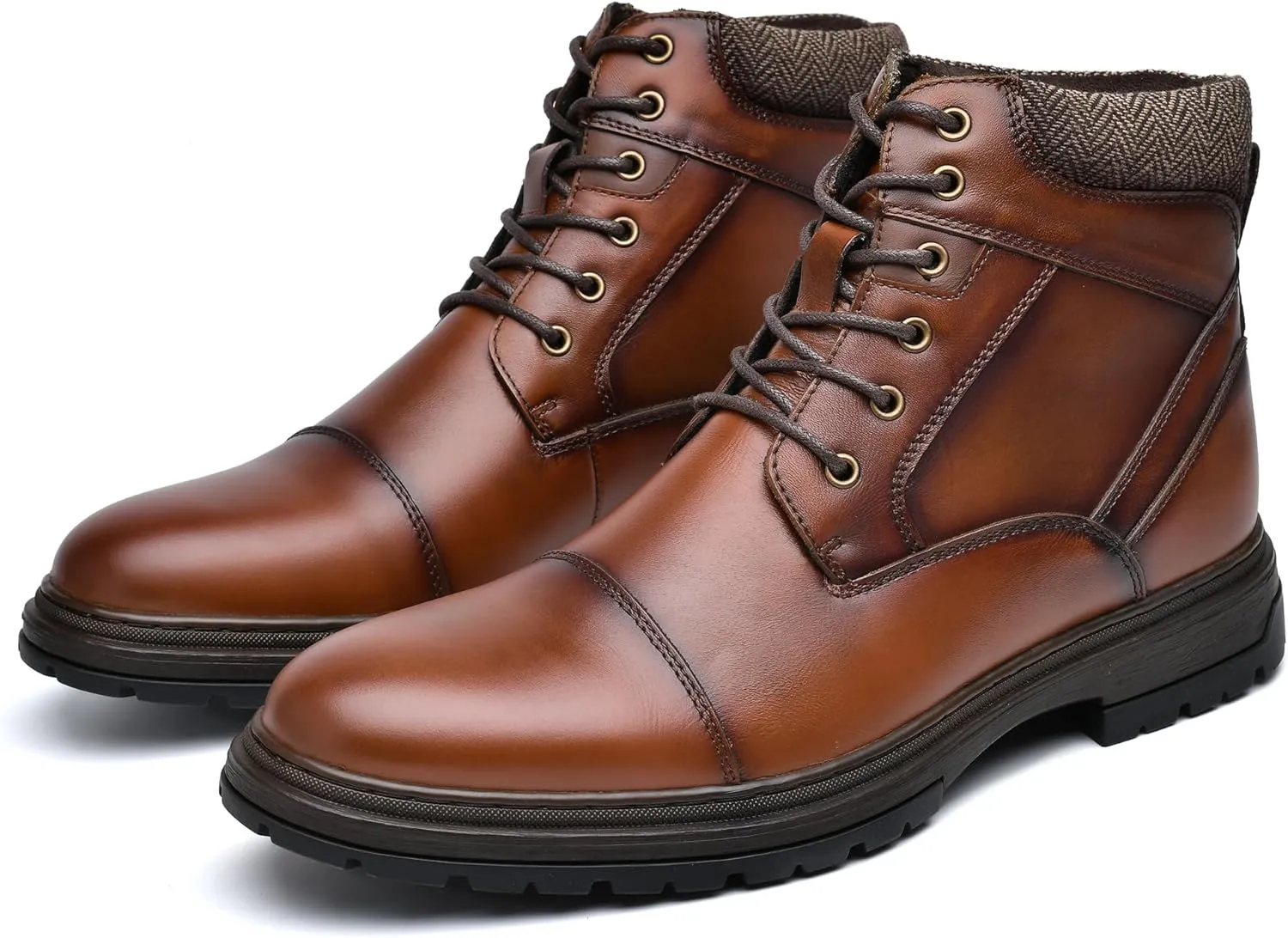 Mens Casual Chukka Dress Boots - High Top Comfortable Leather Oxford Ankle Boot Combat Motorcycle Winter Shoes for Men