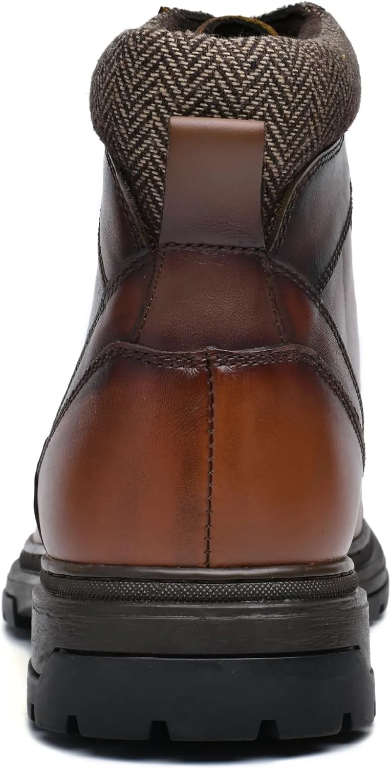 Mens Casual Chukka Dress Boots - High Top Comfortable Leather Oxford Ankle Boot Combat Motorcycle Winter Shoes for Men