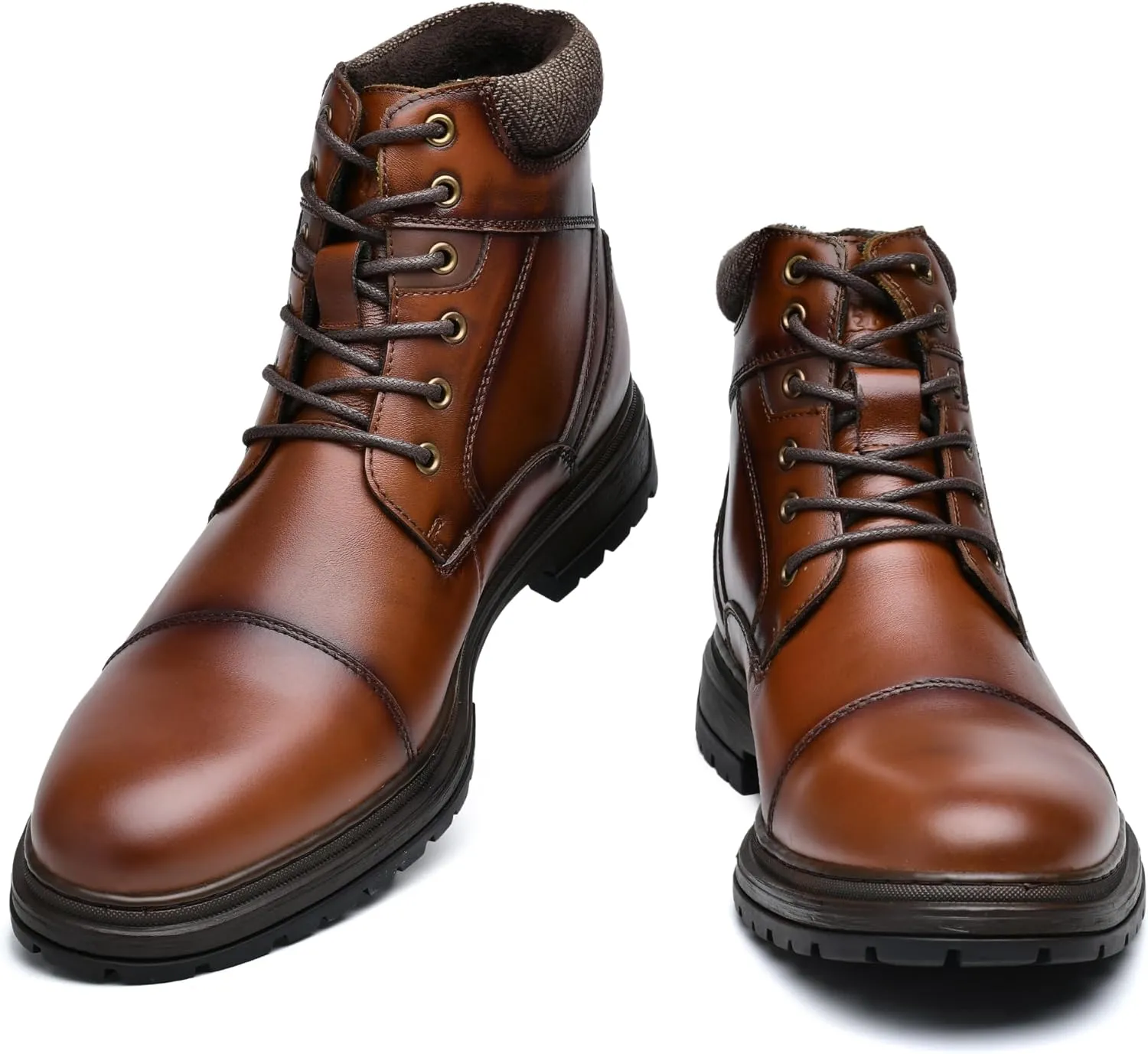 Mens Casual Chukka Dress Boots - High Top Comfortable Leather Oxford Ankle Boot Combat Motorcycle Winter Shoes for Men