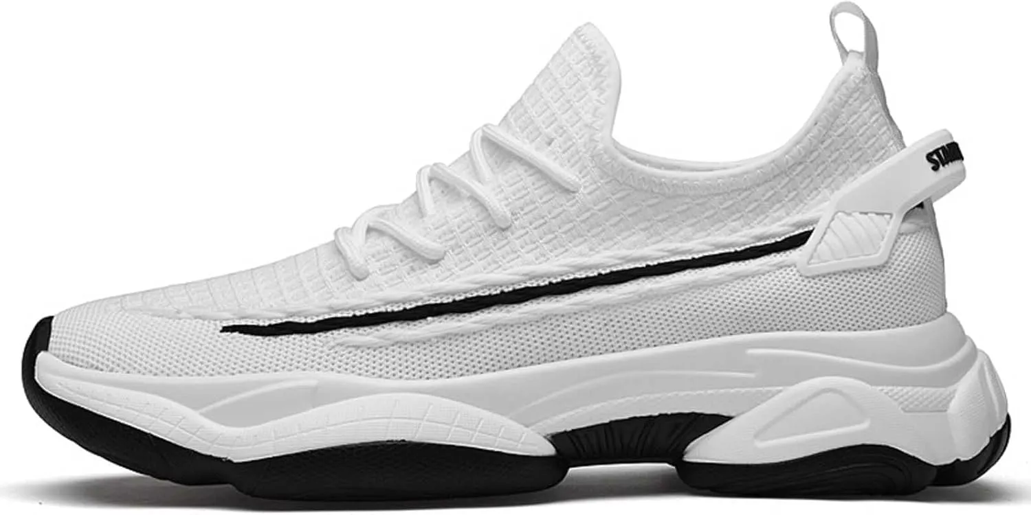 Men's Fashion Solid Color Mesh Fabric Inside Heightening Sports Shoes Casual Breathable Running Shoes Mens Sneaker Boot Hiking