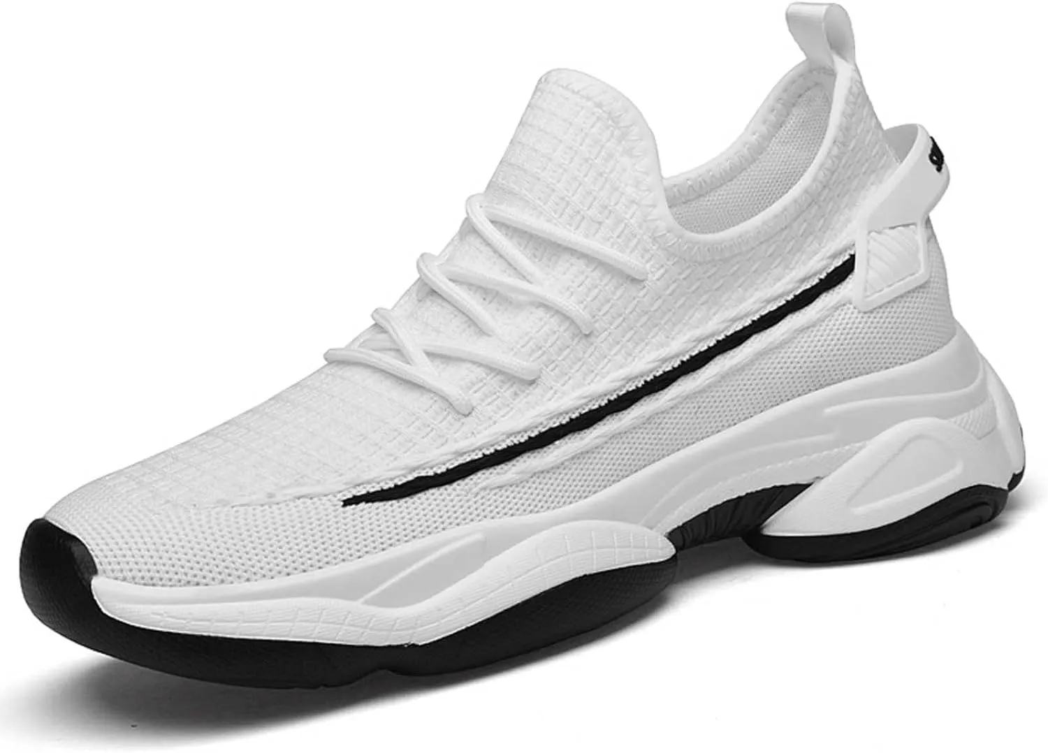 Men's Fashion Solid Color Mesh Fabric Inside Heightening Sports Shoes Casual Breathable Running Shoes Mens Sneaker Boot Hiking