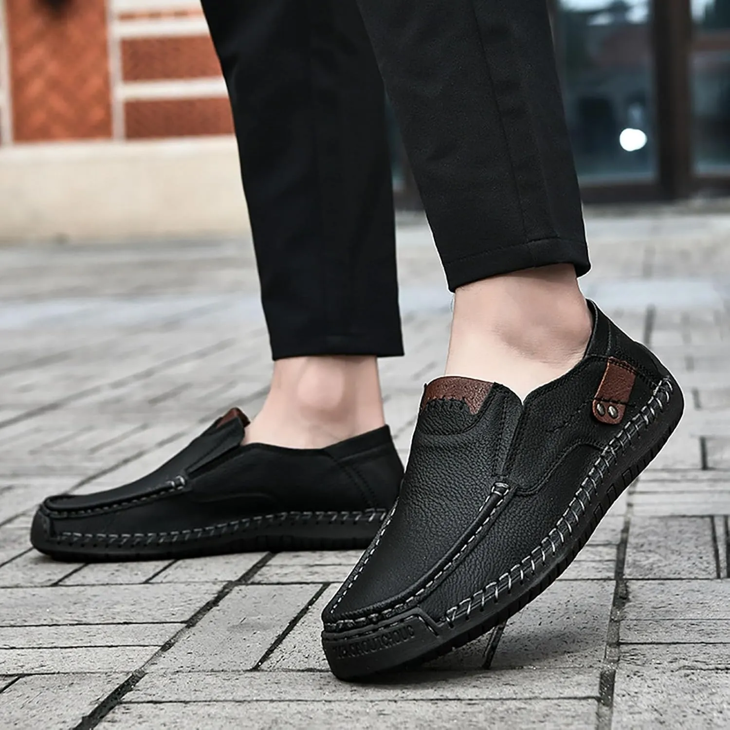Mens Loafers Casual Slip on Shoes Business Lightweight Refreshing Classic Slippers Walking Driving