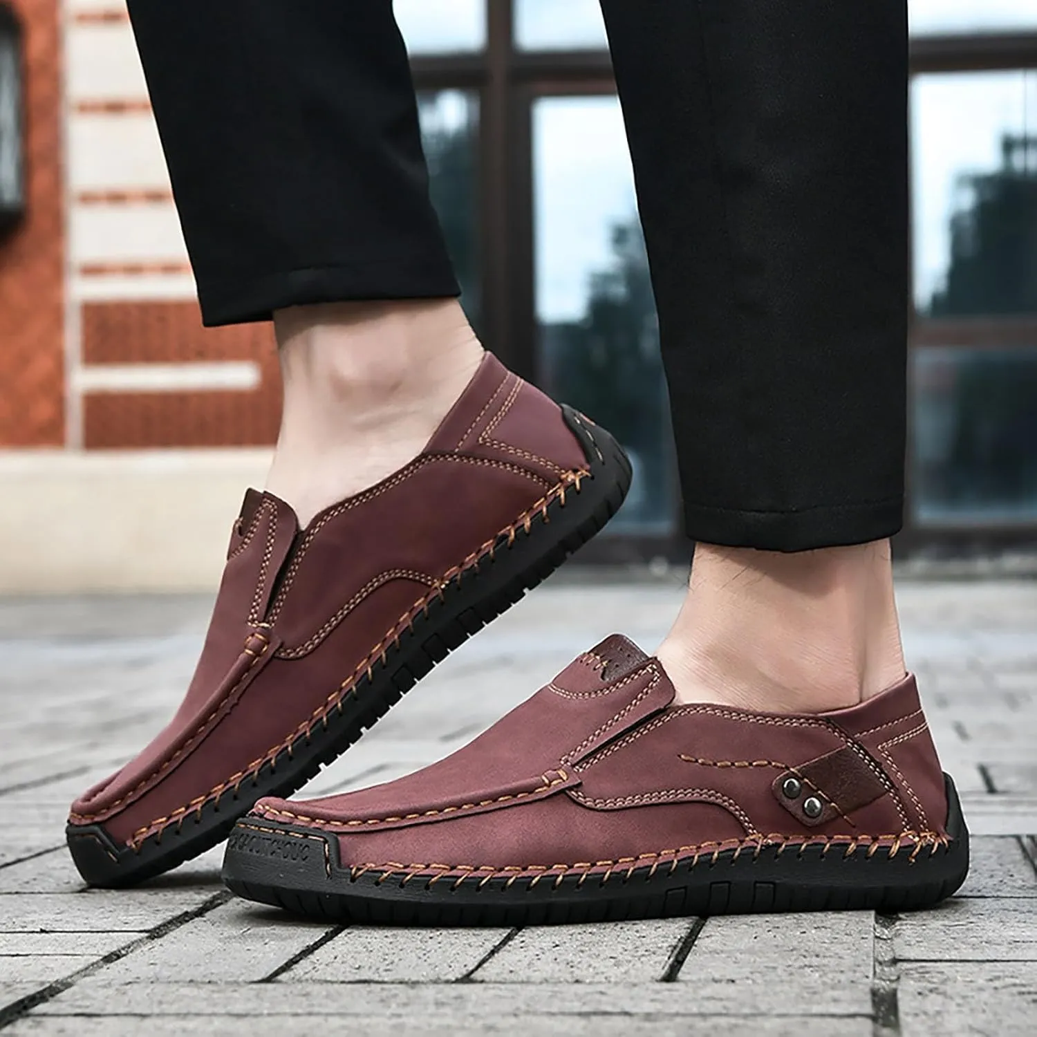 Mens Loafers Casual Slip on Shoes Business Lightweight Refreshing Classic Slippers Walking Driving