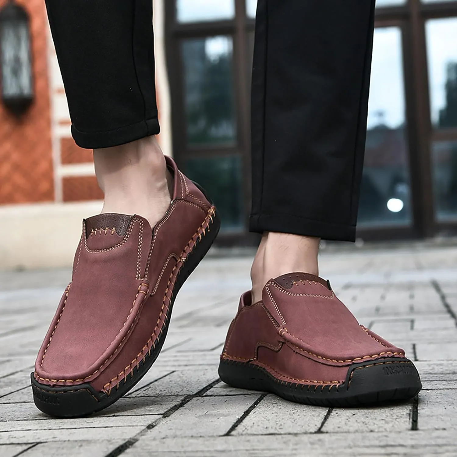 Mens Loafers Casual Slip on Shoes Business Lightweight Refreshing Classic Slippers Walking Driving
