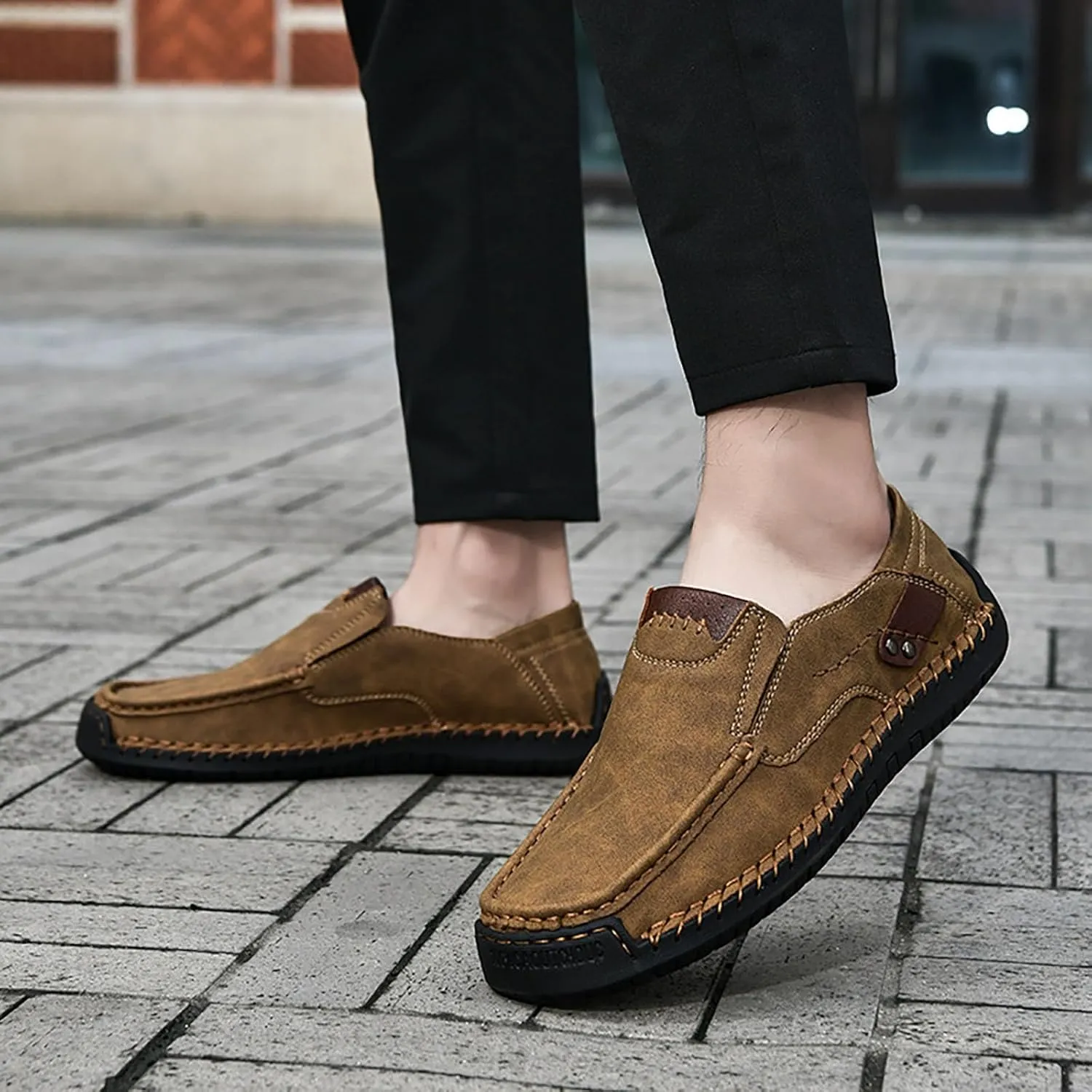 Mens Loafers Casual Slip on Shoes Business Lightweight Refreshing Classic Slippers Walking Driving