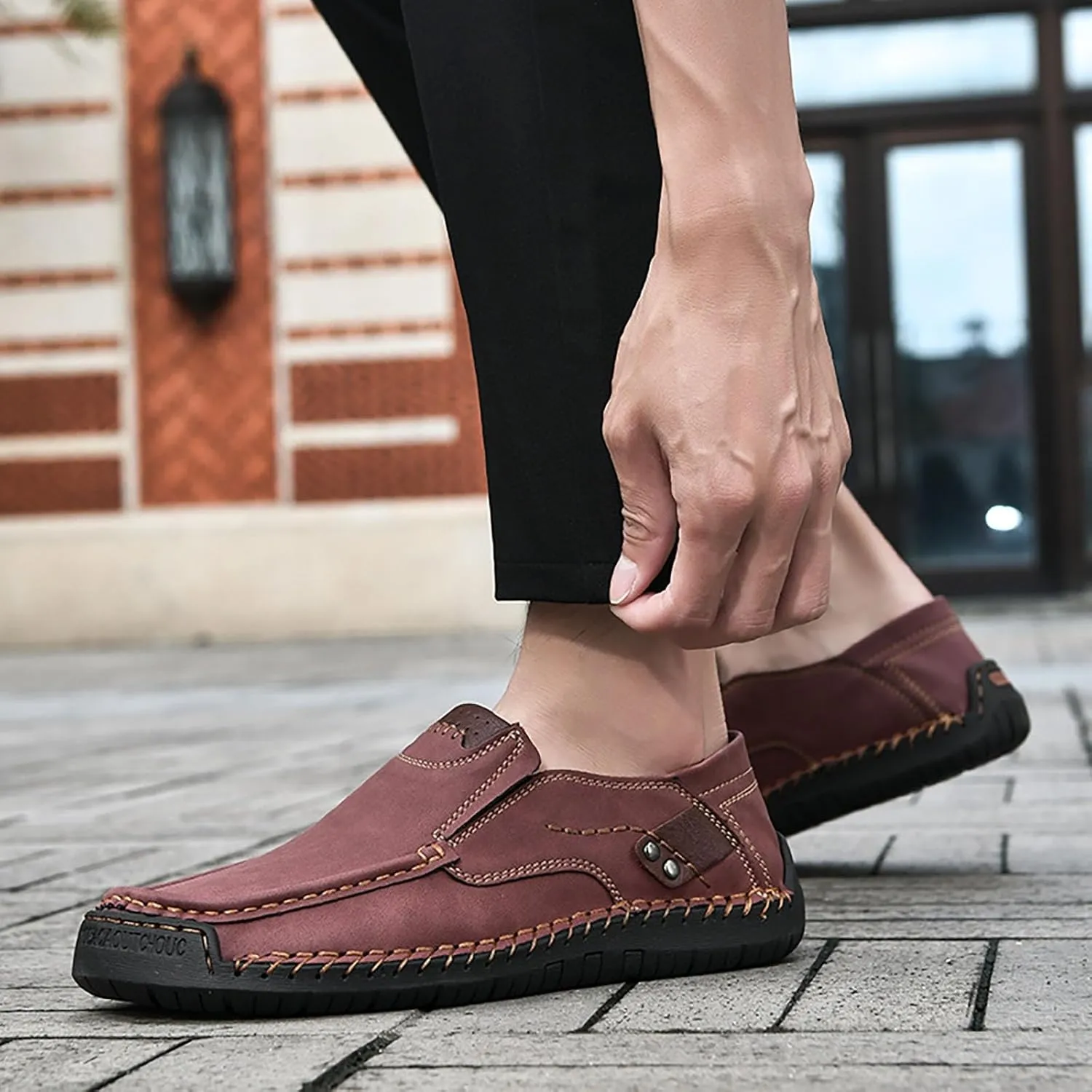 Mens Loafers Casual Slip on Shoes Business Lightweight Refreshing Classic Slippers Walking Driving
