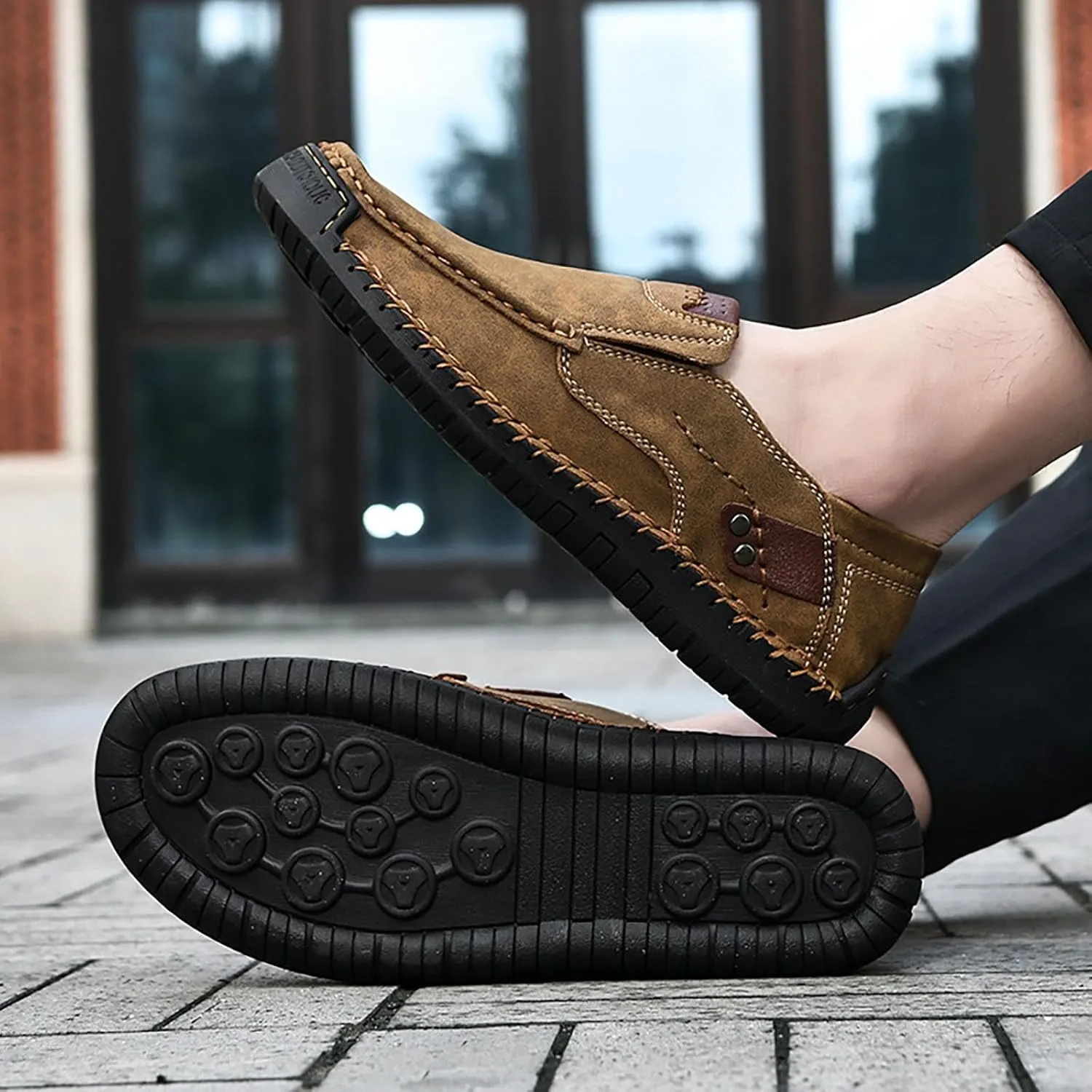 Mens Loafers Casual Slip on Shoes Business Lightweight Refreshing Classic Slippers Walking Driving