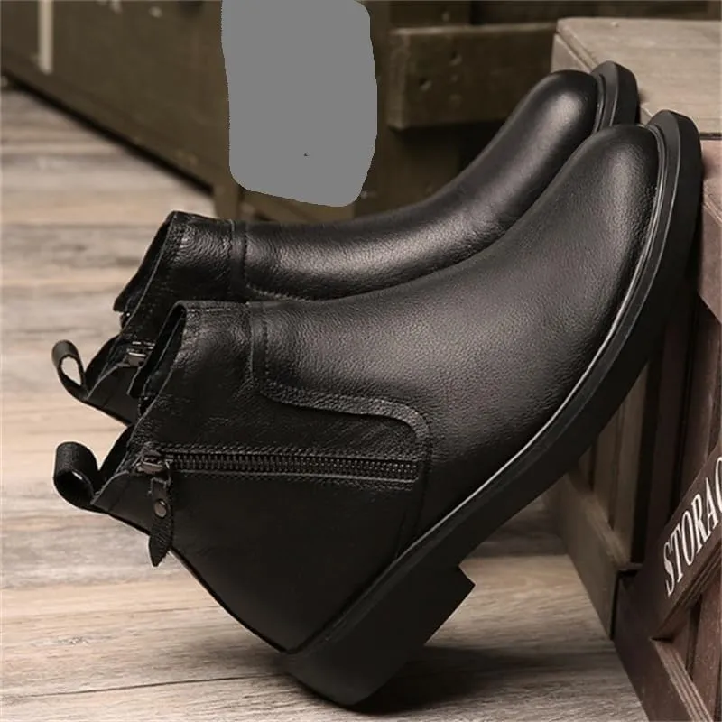 Men's Low-top Short Boots Retro Rubber Shoes British Low-heeled Comfortable Breathable Non-slip Versatile Oxford Shoes for Men