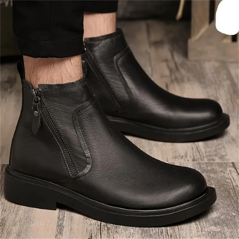 Men's Low-top Short Boots Retro Rubber Shoes British Low-heeled Comfortable Breathable Non-slip Versatile Oxford Shoes for Men