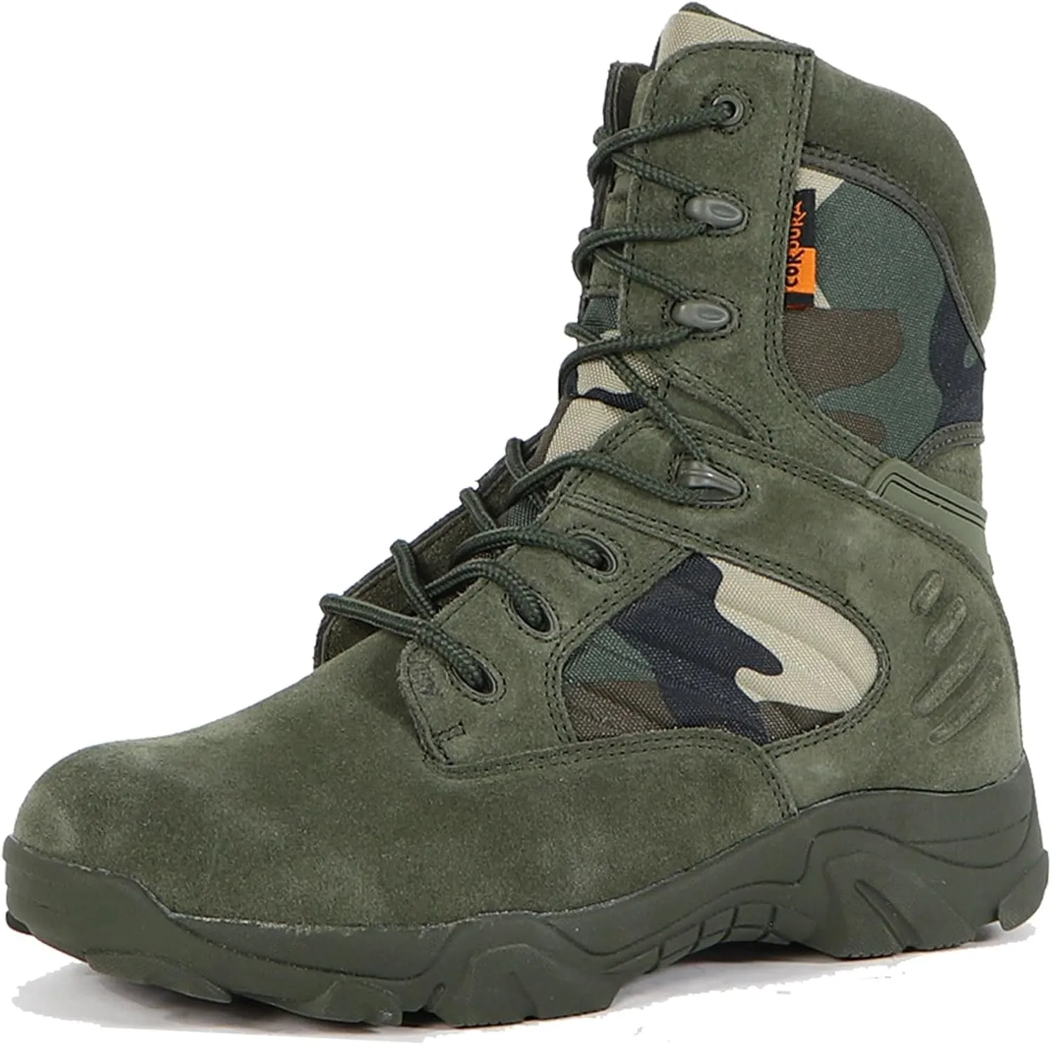 Men's Military Tactical Work Boots Side Zipper Suede Leather Army Combat Boots