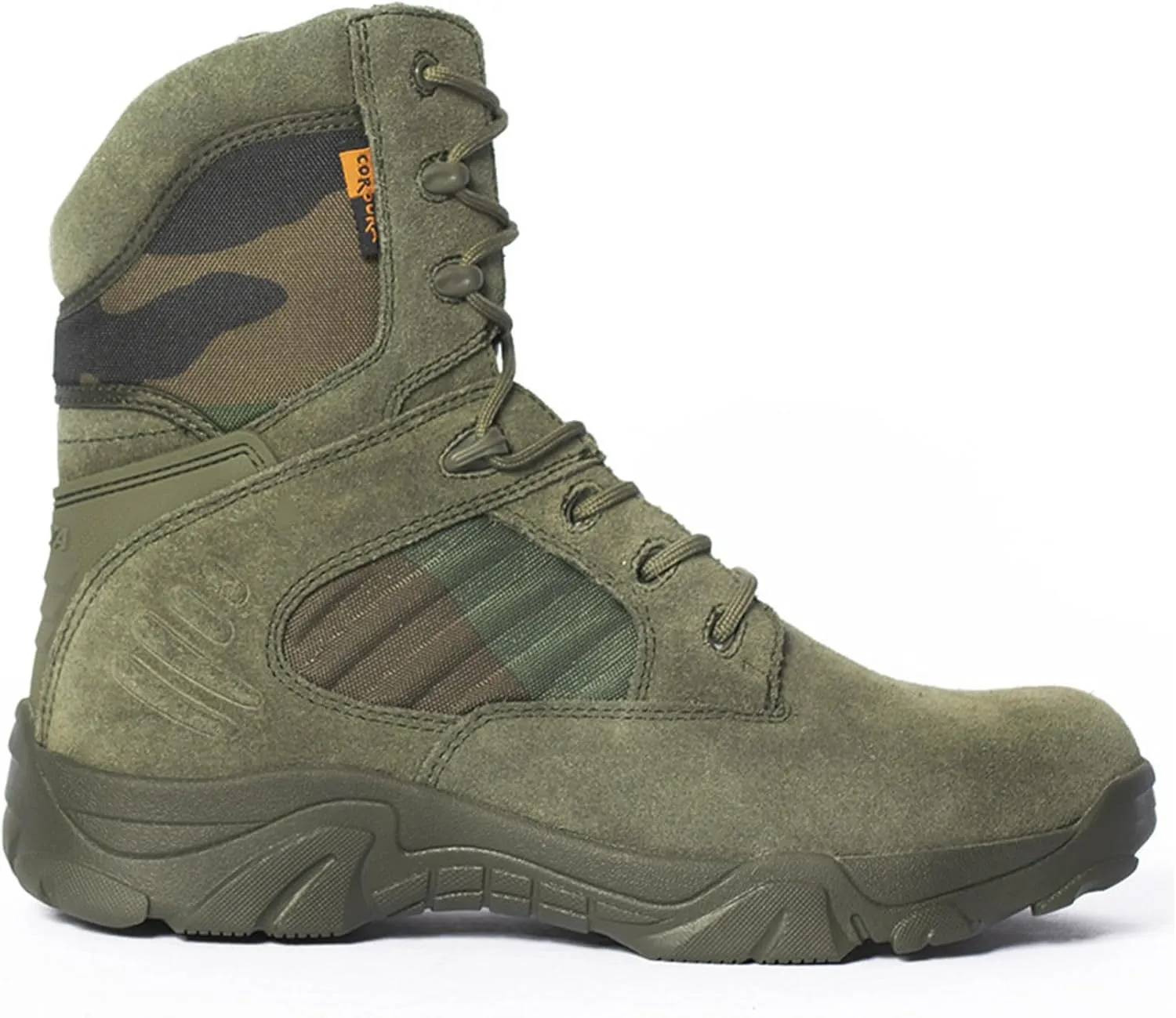 Men's Military Tactical Work Boots Side Zipper Suede Leather Army Combat Boots