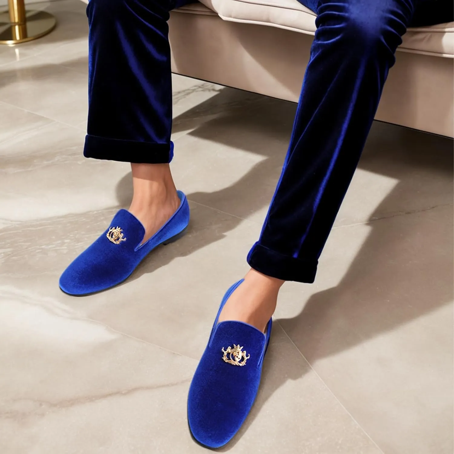 Men's Multiple Colors Penny Slip-on Velvet Loafer Cushioned Suede Tuxedo Dress Shoes Luxurious Smoking Slipper Party Prom Wedding Shoes Comfortable Lightweight