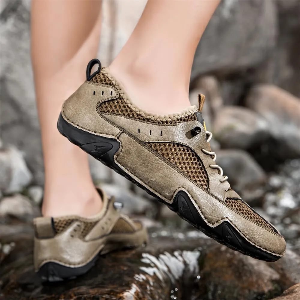 Men's Outdoor Mesh Trail Shoes for Hiking Walking Slip-on Summer Sports Shoes Breathable Non-Slip Lightweight Sneakers
