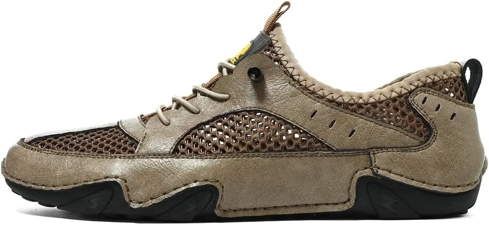 Men's Outdoor Mesh Trail Shoes for Hiking Walking Slip-on Summer Sports Shoes Breathable Non-Slip Lightweight Sneakers