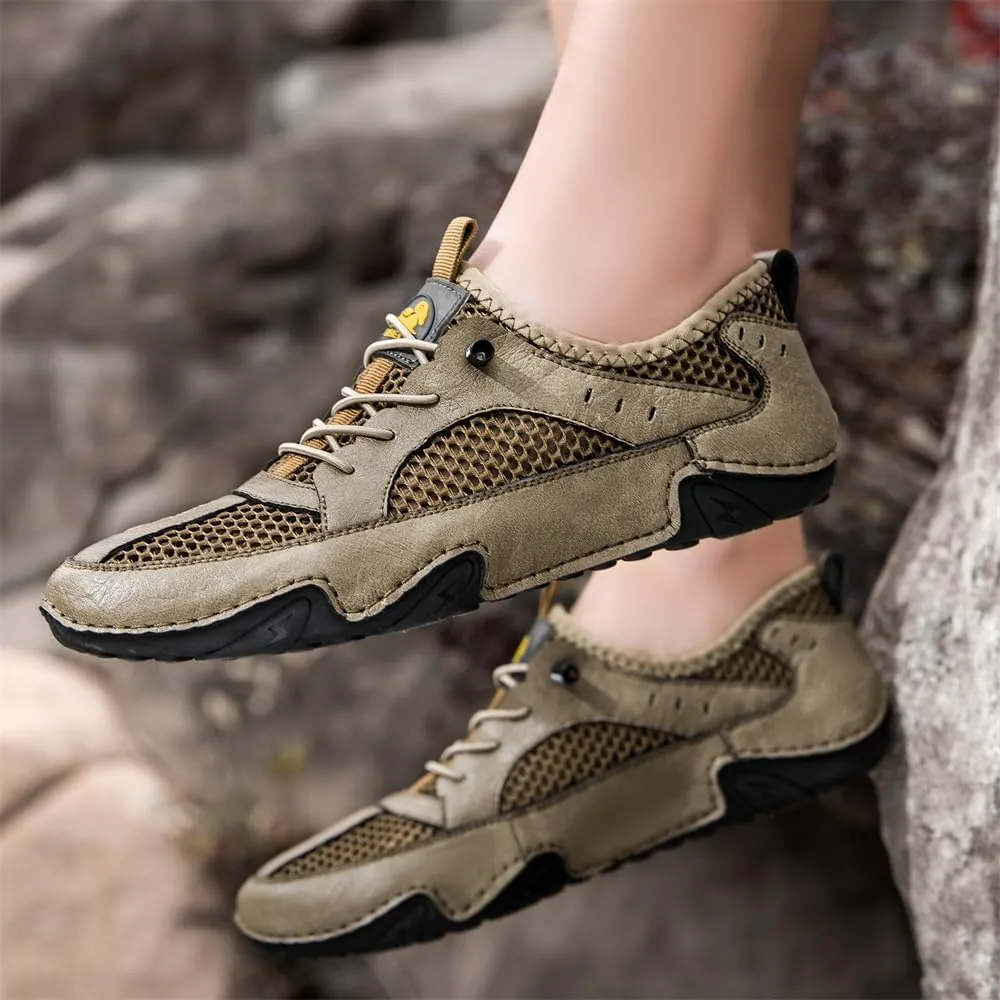 Men's Outdoor Mesh Trail Shoes for Hiking Walking Slip-on Summer Sports Shoes Breathable Non-Slip Lightweight Sneakers