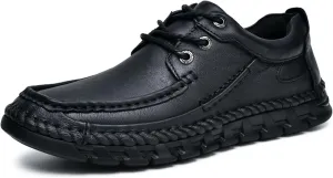 Men's Premium First Layer Cowhide Leather Walking Shoes,Flat Casual Shoes,Casual Loafers Men's,Leather Casual Sneakers,Driving Shoes,Hand Sewn,Two Closure Type Options