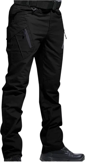 Men's Ripstop Work Pants, Water Resistant Tactical Pants, Outdoor Utility Cargo Operator EDC Straight/Cargo Trousers