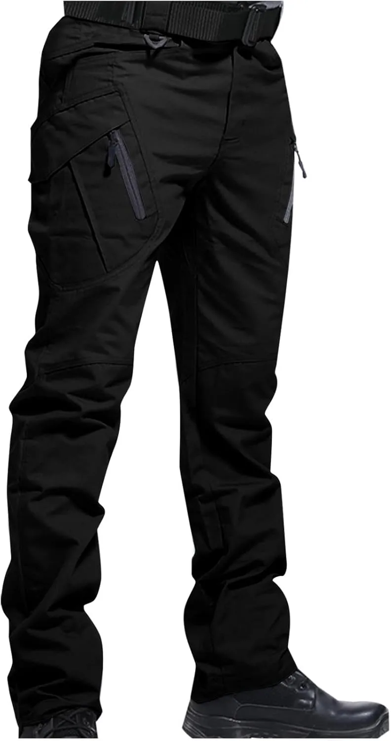 Men's Ripstop Work Pants, Water Resistant Tactical Pants, Outdoor Utility Cargo Operator EDC Straight/Cargo Trousers