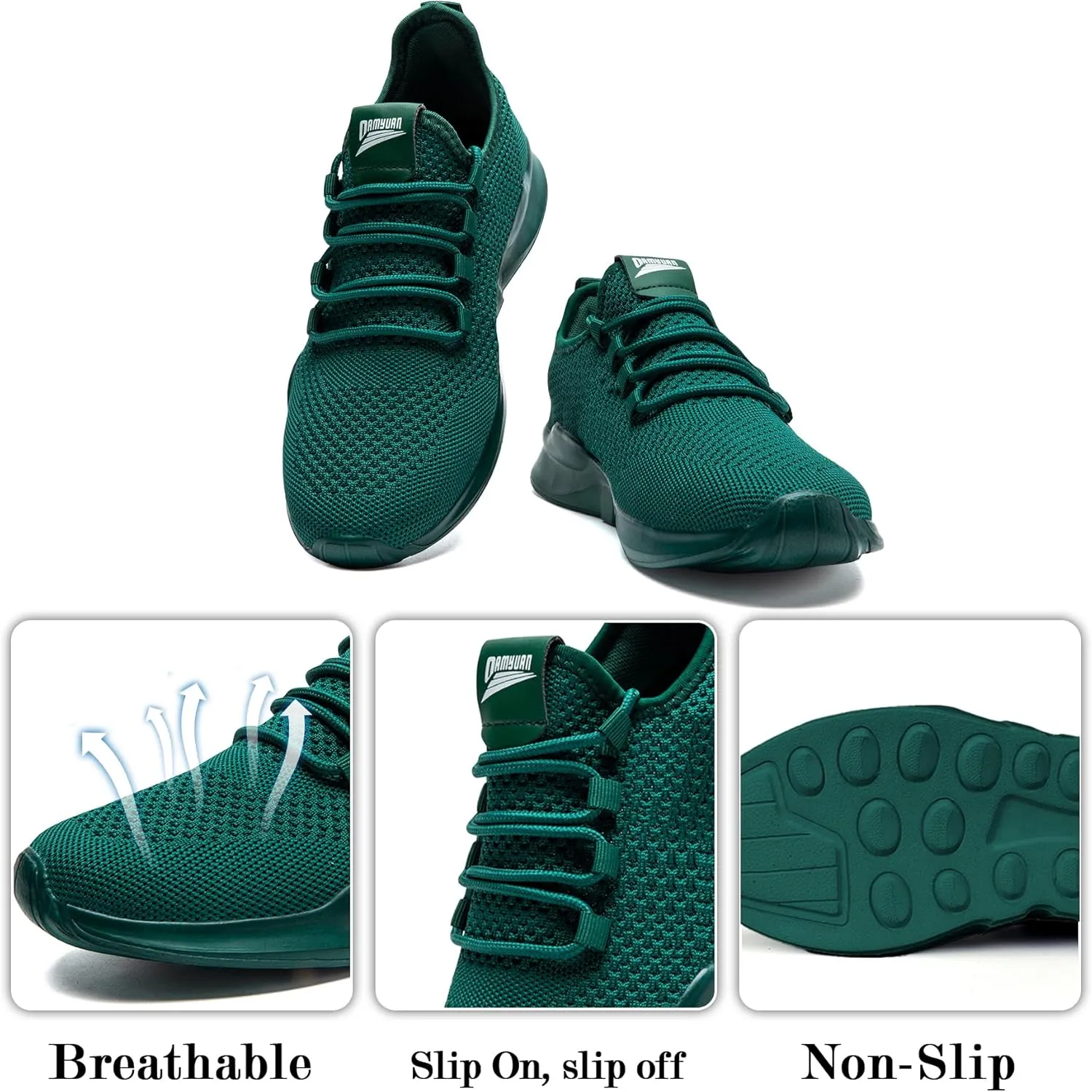Mens Running Shoes Women Slip On Tennis Walking Sneakers Athletic Breathable Non Slip Gym Casual Lightweight Workout Sport Unisex Shoe