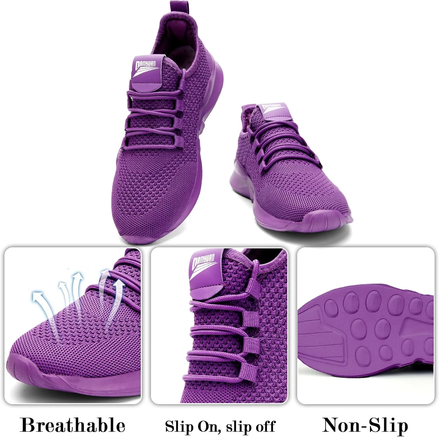 Mens Running Shoes Women Slip On Tennis Walking Sneakers Athletic Breathable Non Slip Gym Casual Lightweight Workout Sport Unisex Shoe