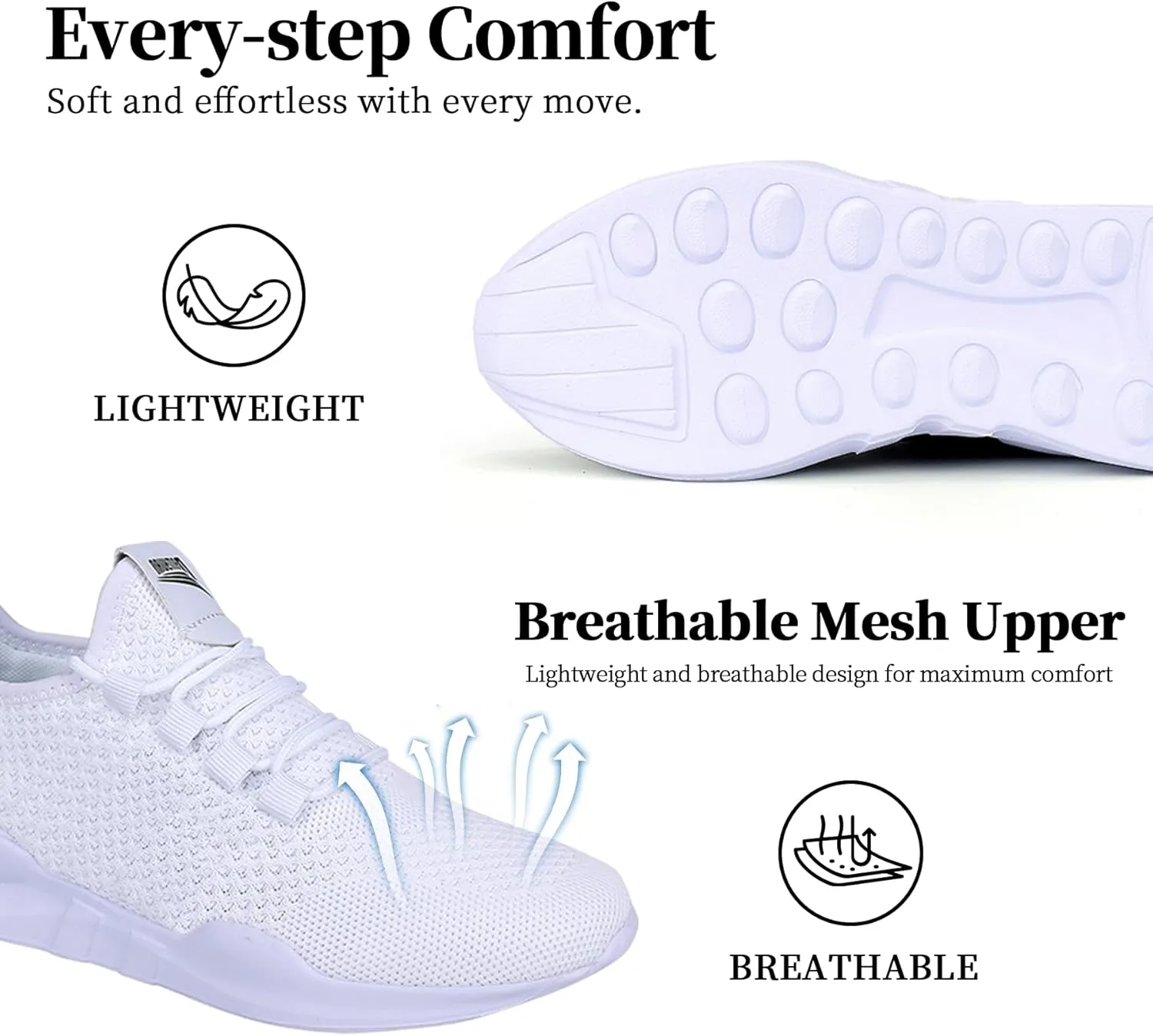 Mens Running Shoes Women Slip On Tennis Walking Sneakers Athletic Breathable Non Slip Gym Casual Lightweight Workout Sport Unisex Shoe