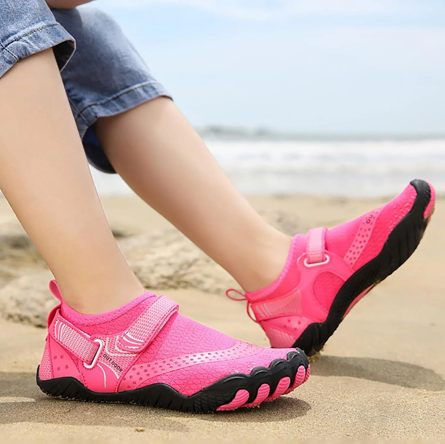 Mens Water Shoes Wide Width Non Slip Athletic Footwear Wide Toe Water Shoes Barefoot