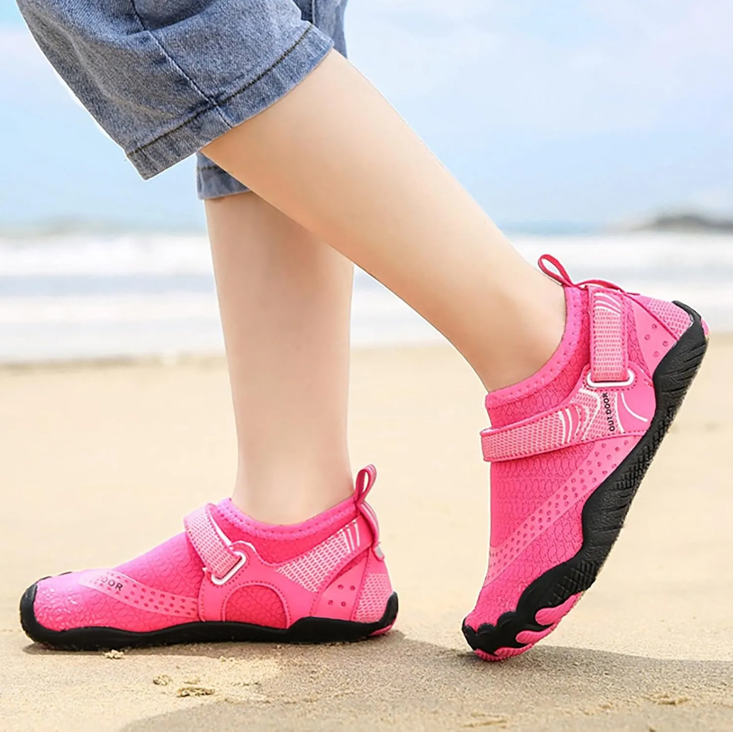 Mens Water Shoes Wide Width Non Slip Athletic Footwear Wide Toe Water Shoes Barefoot