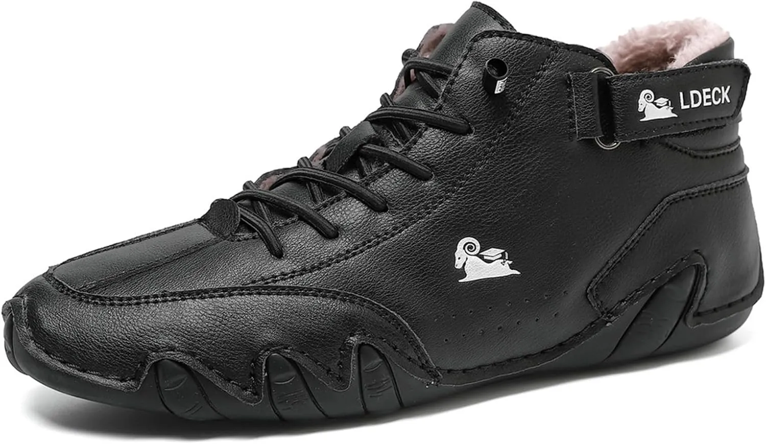 Mens Winter Warm Sneakers with Plush Lining Slip on Casual Shoes Outdoor Anti-Skid Comfort Walking Driving Shoes