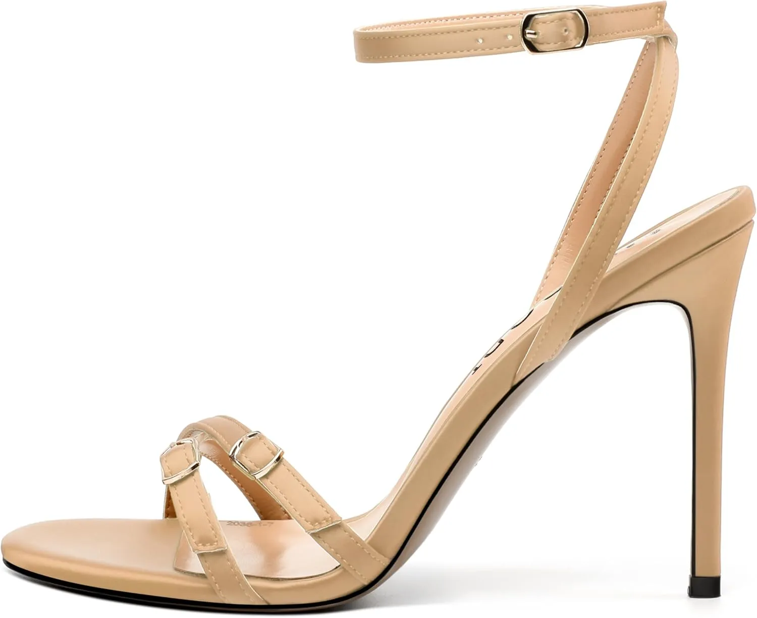 MERRORI Women's High Stiletto Slingback Buckle Heels Open Round Toe Ankle Strap Sexy Comfortable Satin Sandals Wedding Bridal Evening Prom Party Dress Shoes